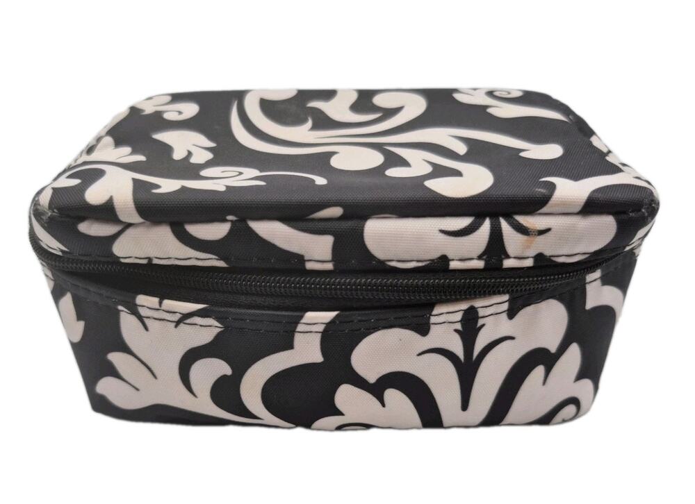 Thirty-one Black White Soft-side Travel Jewelry Organizer 5.5x3.5x3"